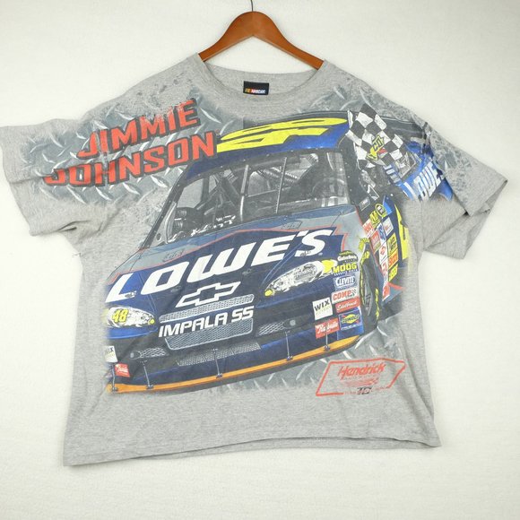 Nascar Other - Nascar Jimmie Johnson 48 Lowes T Shirt Mens Extra Large Gray All Over Print